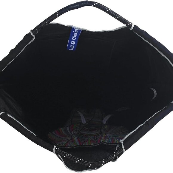 Women Nylon Tote Bag Small Capacity Work Travel Handbag with Inner Pockets - Picture 6 of 6